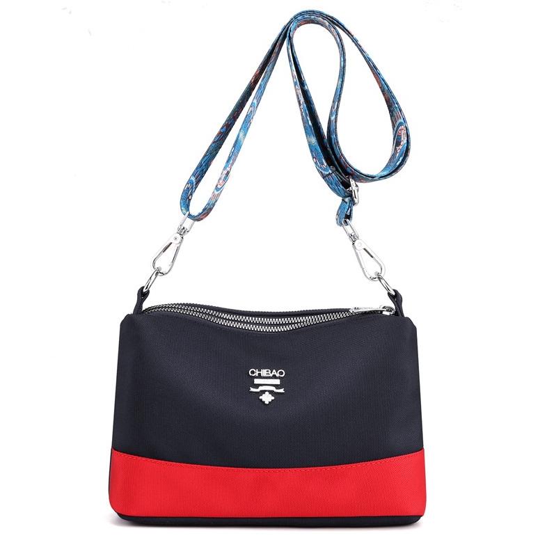 Arjun- TAS SELEMPANG WANITA CHIBAO SLING BAG CEWEK KOREA ORI KANVAS NAVY MERAH AYALA TA626N1 KECIL P