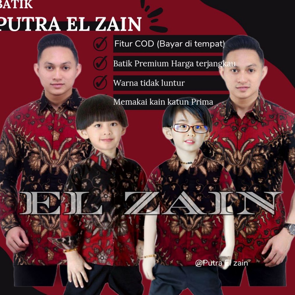 [✓/☑T0Q> Batik Keris Maron TERBARU Couple sweet || couple batik ayah dan anak cowok BATIK MERAH Bati