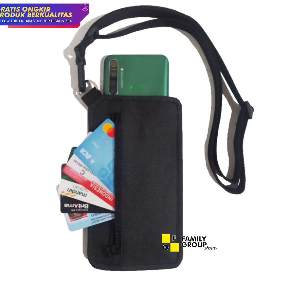 Terkini Hanging Wallet Handpone l Sako Grid Wallet l Sako Wallet Pria Termurah