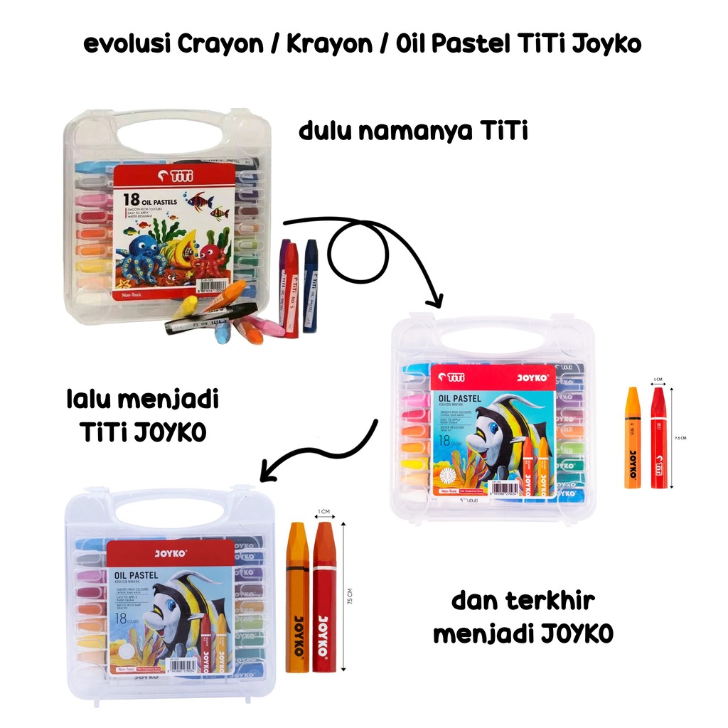 

QUM CRAYON KRAYON MINYAK OIL PASTEL JOYKO TITI OP-12CR / OP-12CH / OP-12CHC 12 WARNA COLORS N5V