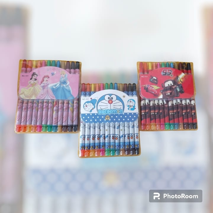 

Q7Q (BODY GEMUK) CRAYON PUTAR 12 WARNA PANJANG, 12 COLOUR TWIST CRAYON CUTE CHARACTER I2Y