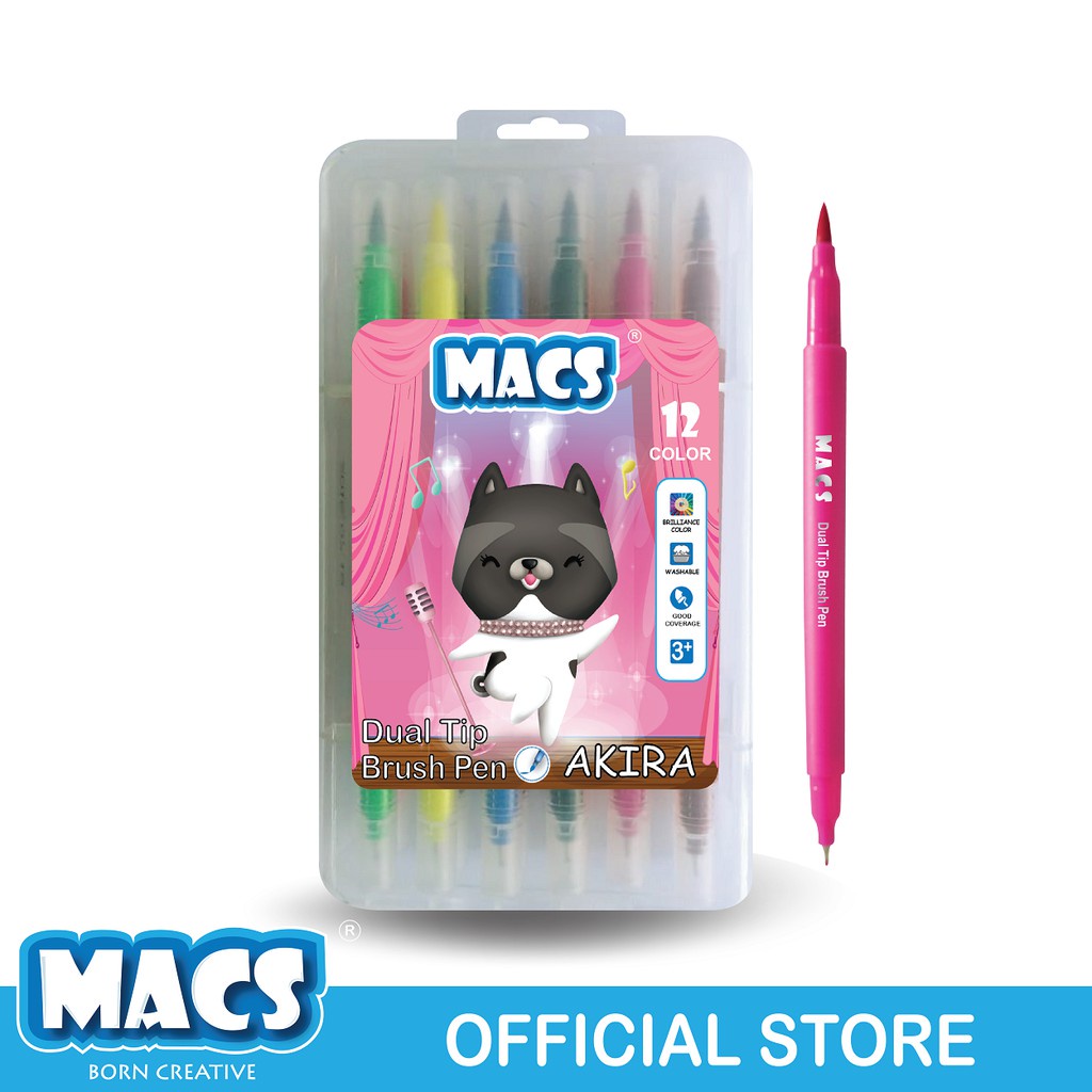 

S1U MACS DUAL TIP BRUSH PEN MARKER COLOR 12 WARNA NR4