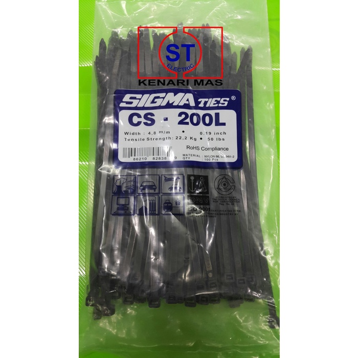 

Terlaris Kabel Ties / Kabel Tis / Cable Tie Cs 200 L Hitam 20 Cm Sigma