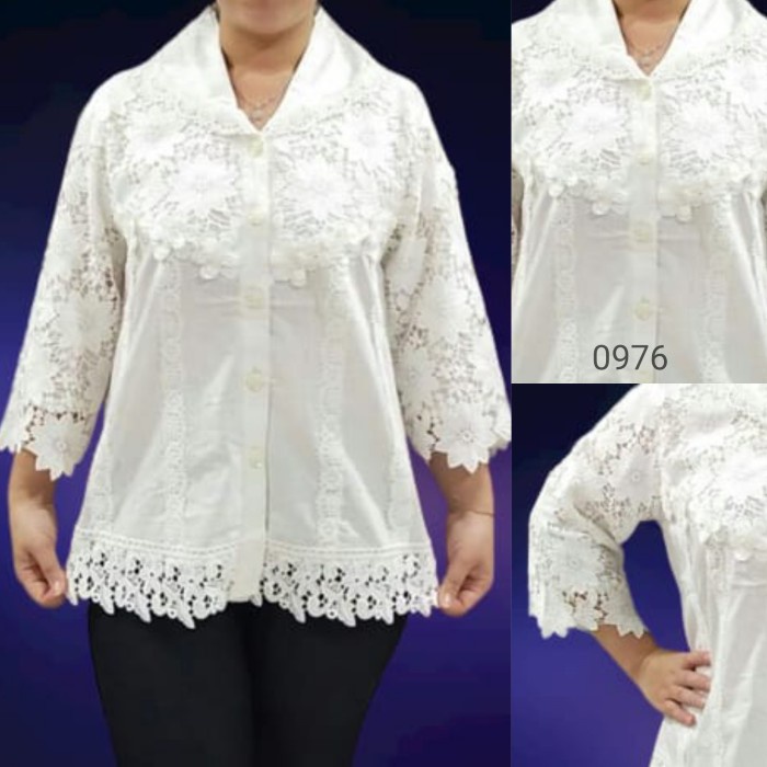 Terlaris Hem Alexuez Atasan Wanita Katun Kombinasi Brukat Import