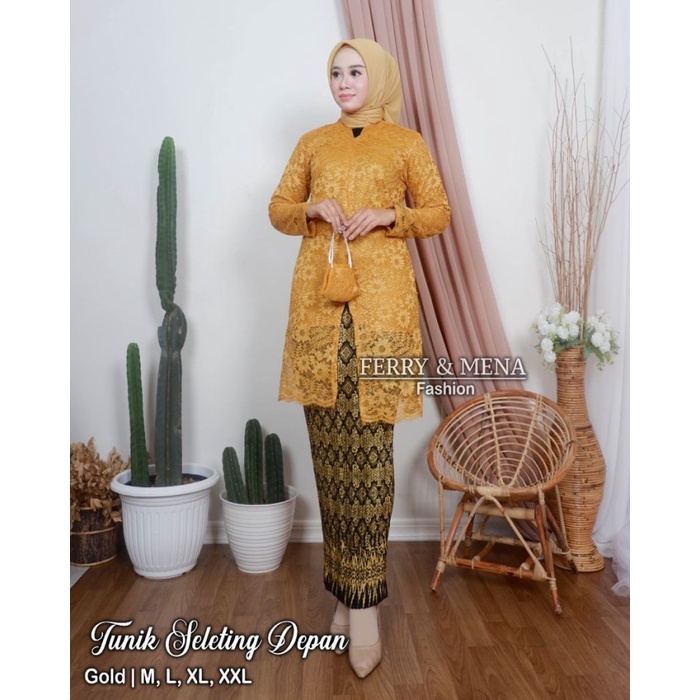 Terlaris Kebaya Tunik Modern Hitam Bahan Brokat Muslim Dan Aneka Warna Lain Nya