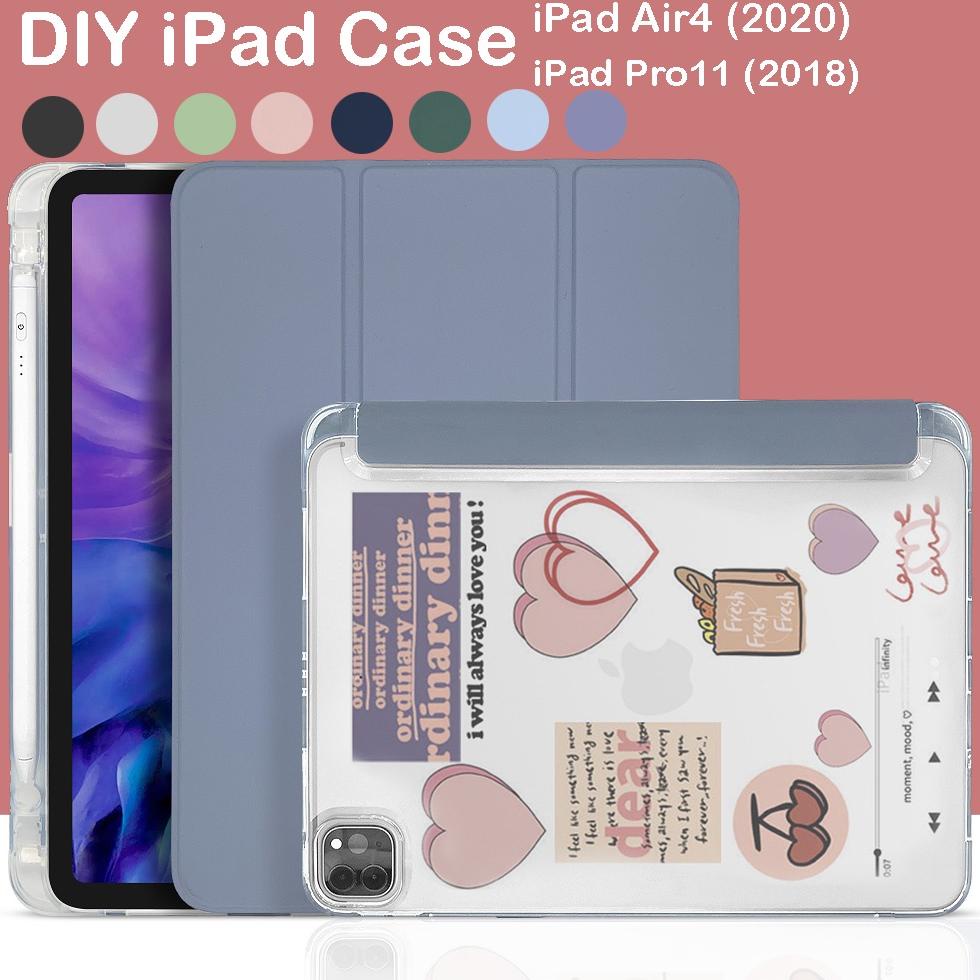 Air 4 iPad Case with Pencil Holder iPad Pro11 (2018) Auto Wake Sleep Magnetic Casing Protective Tabl