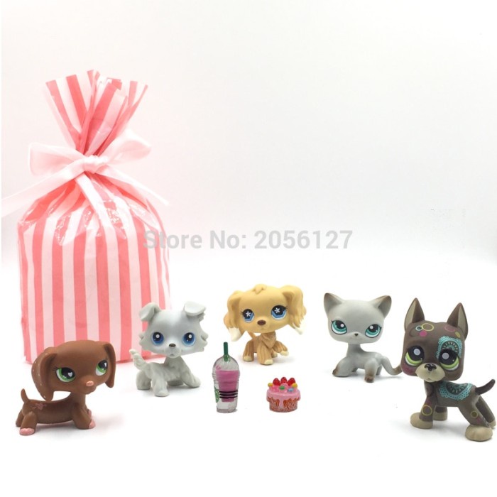 Limited Mainan Action Original 5 Pcs/Bag Real Pet Shop Lps Toys Cat Rare Dog Bergaransi