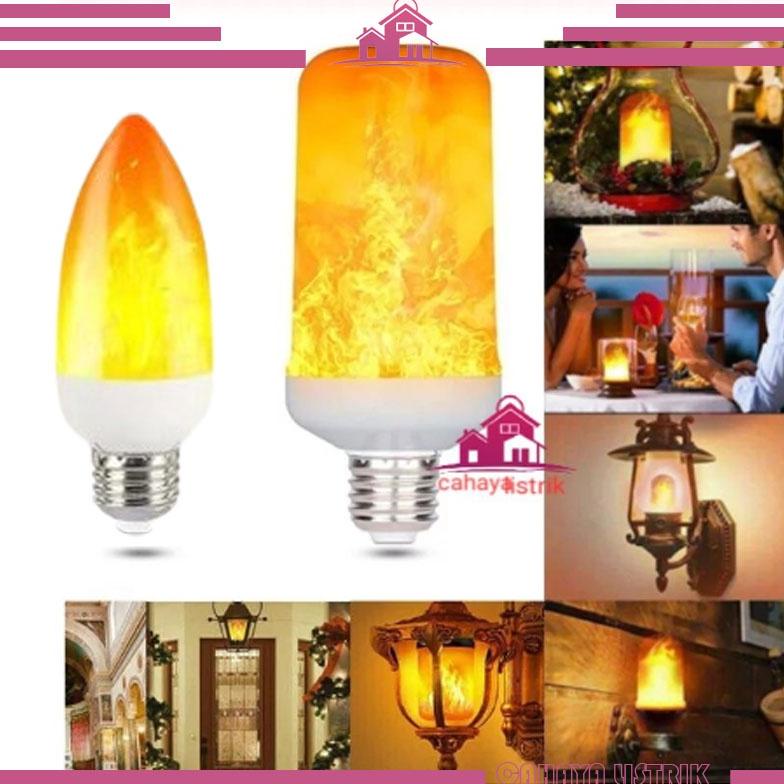 Bayar ditempat lampu api led e27 besar/bohlam obor led e27-autolux-Flame effect 3in1 alpo2