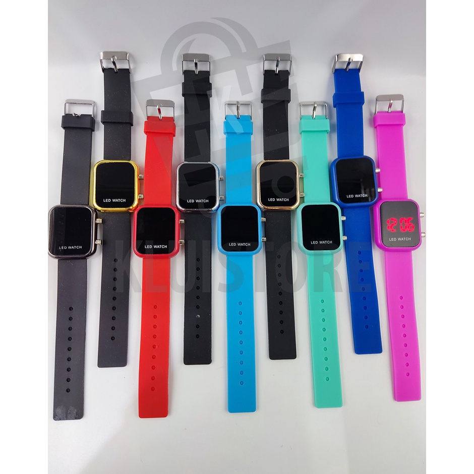 AQWF-74 JAM TANGAN LED KOTAK LED WATCH WARNA WARNI LED TV KOTAK Z-82