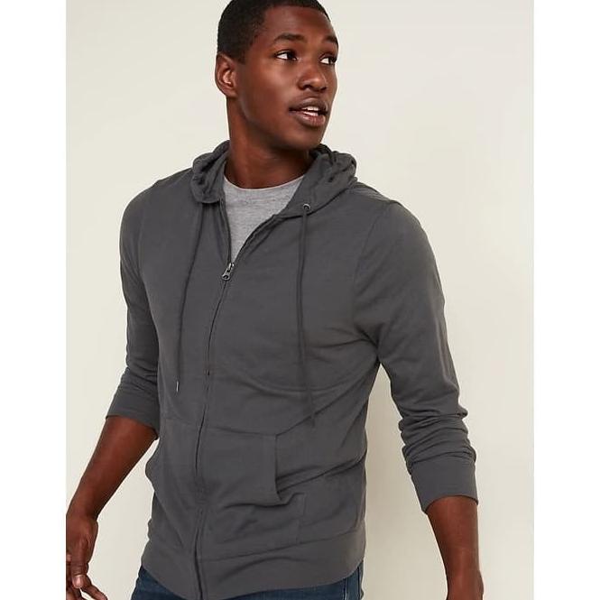 Jaket Old Navy Soft Washed Slub Knit Zip Hoodie Dark Grey Original Limited Edition