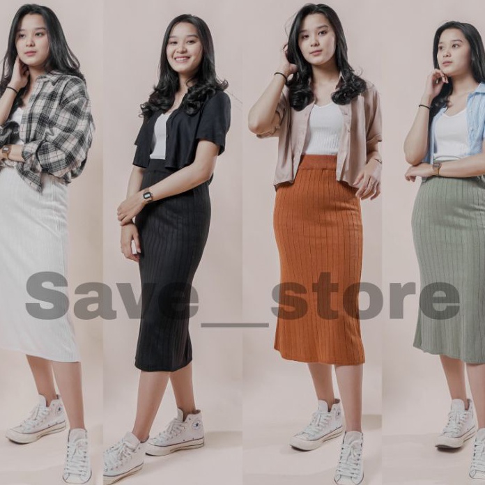 𠅤 C 5344 Rok Span Rajut 7/8 • Rok Span Rajut Sebetis • Rok Rajut 7/8 『Perdana』 ࿐