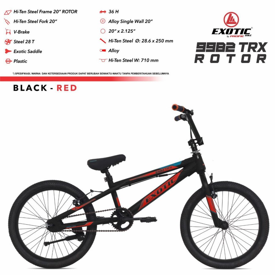 sepeda anak BMX 20 EXOTIC 9982 TRX ROTOR by PACIFIC GARANS 5 Thn