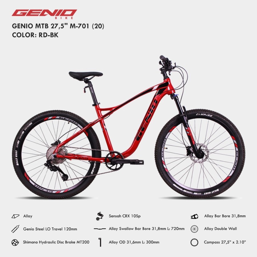 sepeda gunung 27,5 GENIO M-701 by UNITED Original Garansi 5 tahun