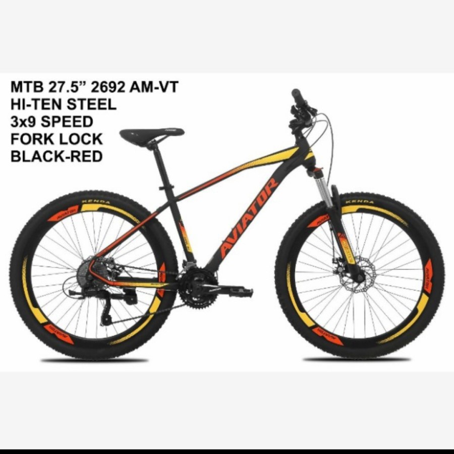 sepeda gunung 27,5 AVIATOR 2692 AM VT by PACIFIC - black red