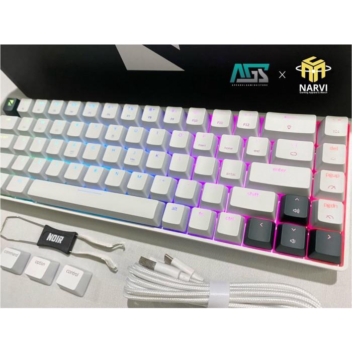 NOIR N1 V3 65% WHITE WIRELESS MECHANICAL - GAMING KEYBOARD