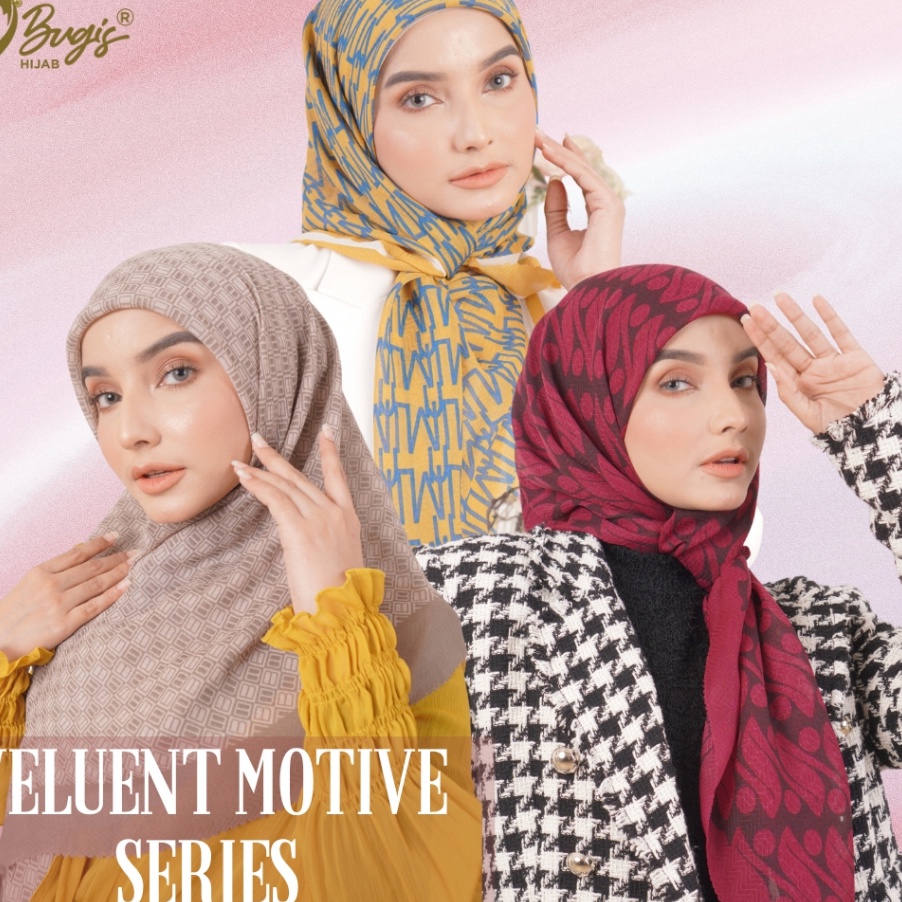Star Seller Bugis Hijab - Hijab Veluent Motif - Hijab Segi Empat.