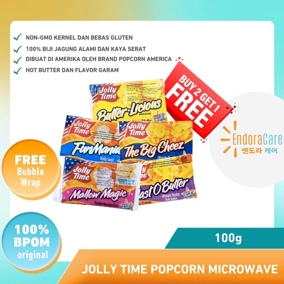 

Promo.. JOLLY TIME Microwave Popcorn / Pop Corn Siap Saji All Variant 100gr NAY