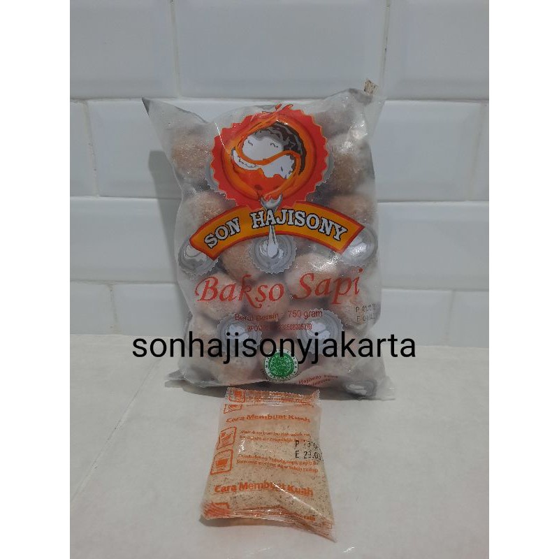 

Bakso Sapi Besar Son Haji 750 Gr + Bumbu Isi 50 Pcs Kuah Haji Hajisoni Haji Soni