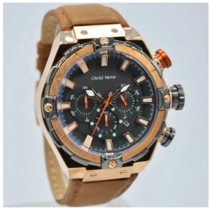 jam tangan pria Christ verra 52702g-25 original