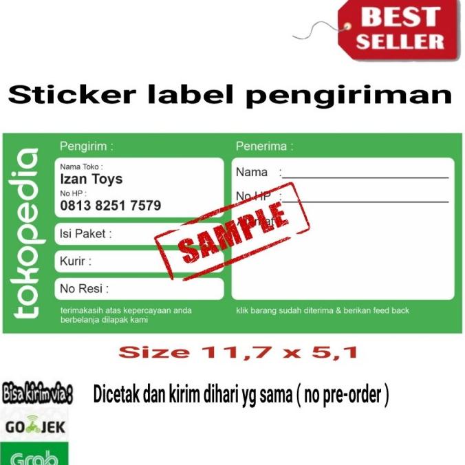

Label Sticker Pengiriman Tokopedia (96 Lembar) Original