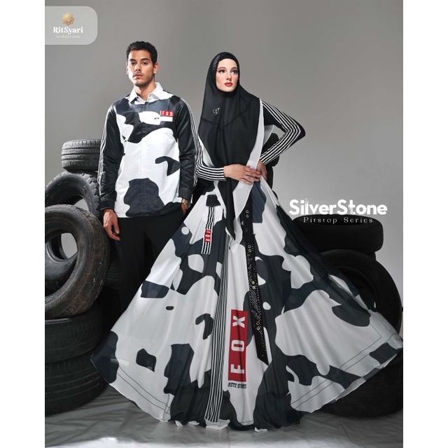 [RITZ SYARI] GAMIS SYARI / DRES SET PRINTING "SILVERSTONE PITSTOP SERIES SET" BY RITZ SYARI