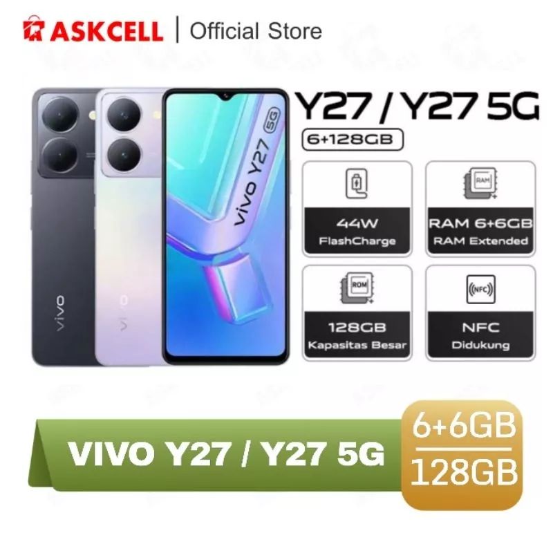 VIVO Y27 4G | Y27 5G 6/128GB (+6GB Extended RAM) Garansi Resmi