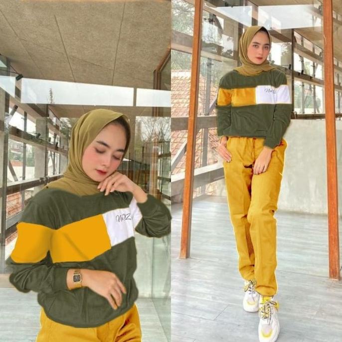 Setelan Olahraga Wanita Baju Gowes Kaos Sepeda Training Muslimah neoz