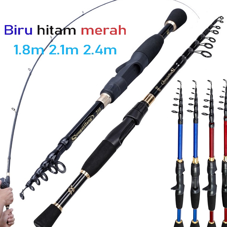 Booming.. Sougayilang Joran Pancing1.8/2.1/2.4M joran teleskopik Spinning Fishing Pole For  Fishing 