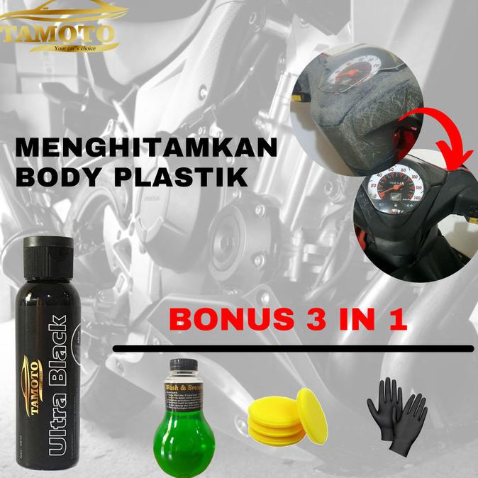 Penghitam body motor permanen / back to black /penghitam plastik mobil