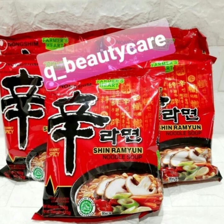 

亗 MMMM 6951 Shin Ramyun Nongshim / Noodle Spicy Mushroom / Mie Korea 120gr HOT ♪