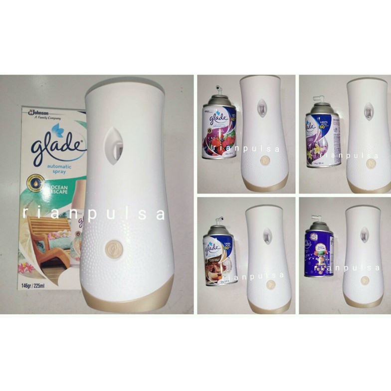 MENARIK. Glade Pengharum ruangan Mesin Spray Otomatis Freshener Alat Pewangi lavender vanilla Oudwoo