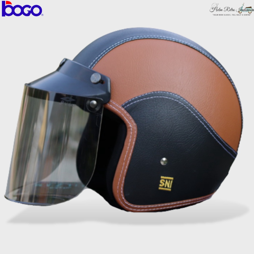 Terbaru!.. Helm Retro BOGO Full Kulit Original SNI Helm Retrograde Helm murah terlaris Helm bogo dew