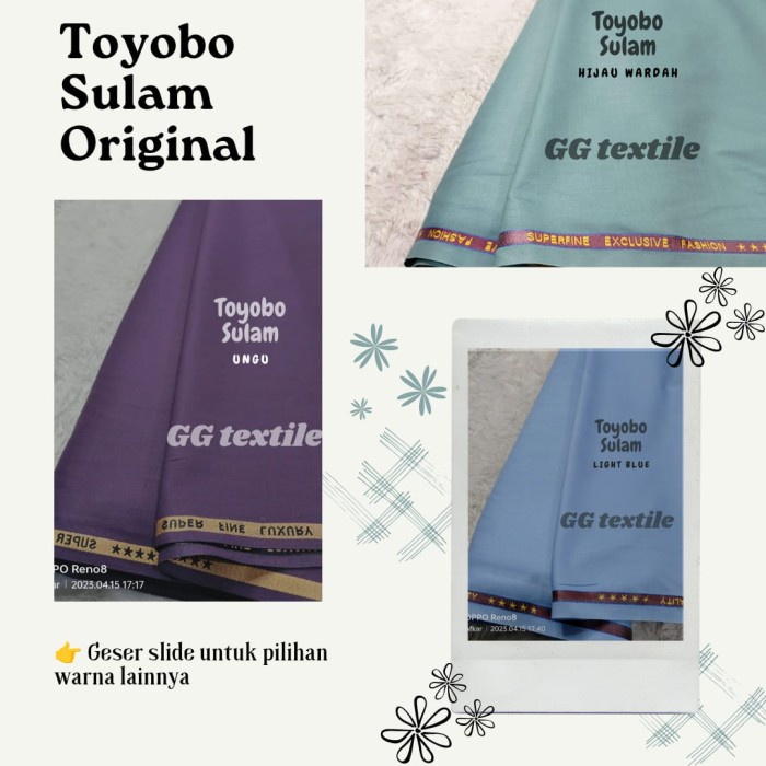 Kain Katun Toyobo Sulam [Nittobo] Original Import Jepang Tidak Jual Kw