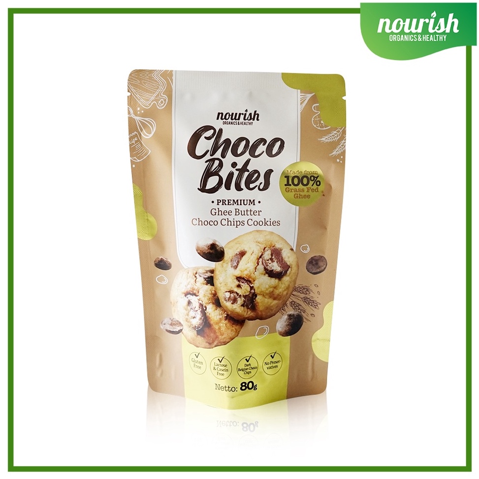

Harga murah Choco Bites - Premium Gluten Free Ghee Butter Choco Chips Cookies 80gr 65