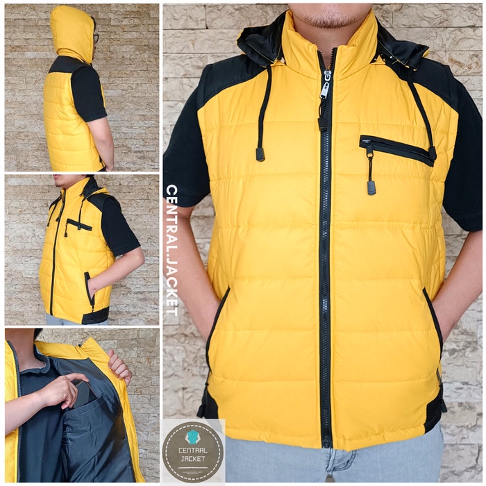 jaket pria ROMPI PARASUT PRIA WATERPROOF - JAKET ROMPI MOTOR PRIA - Kuning, XL(M6E7) jaket cowok jak