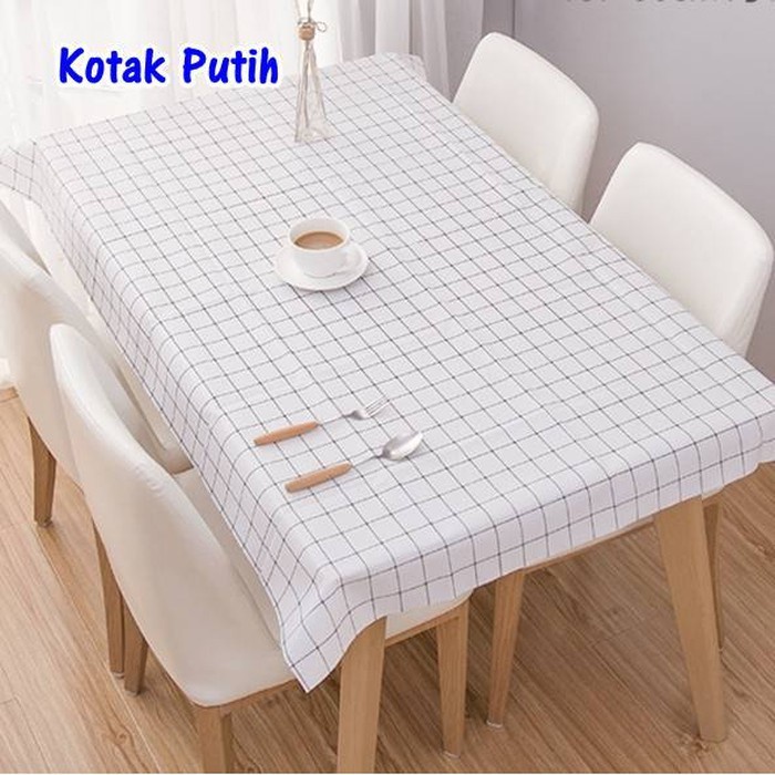 Taplak Meja Besar Rias Sekolah Makan Oval Tebel U5E8 Waterproof Polos Kantor Termurah Import Anti Mi