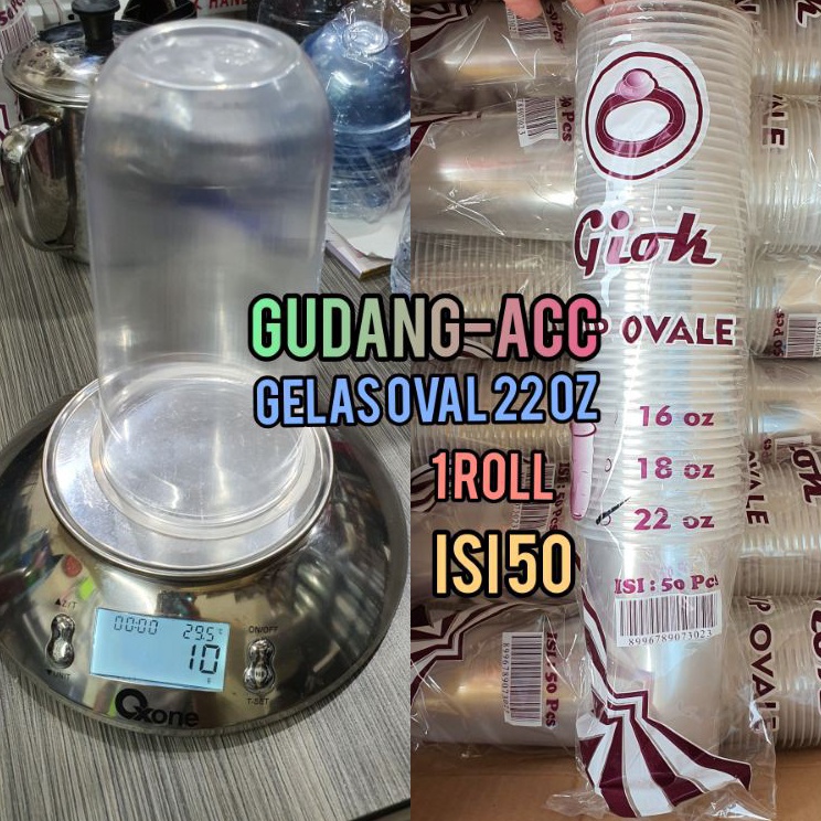 Real produkWw3W7 U Cup 22oz / Gelas Plastik Oval 22oz / Cup Oval 22 oz isi 50