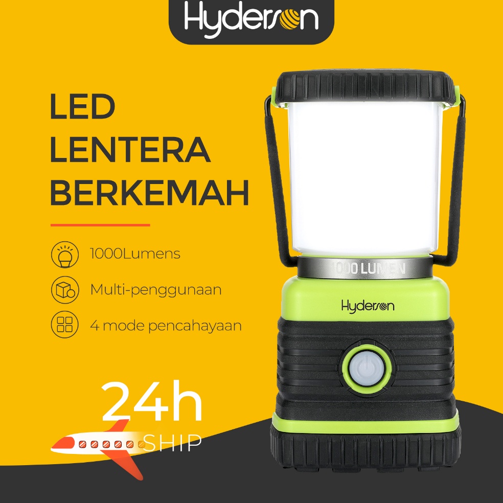 HOT SALE. Hyderson Lampu Kemah LED Lampu Emergency Multifungsi 1000LM Isi Ulang USB 4 Mode Cahaya 44