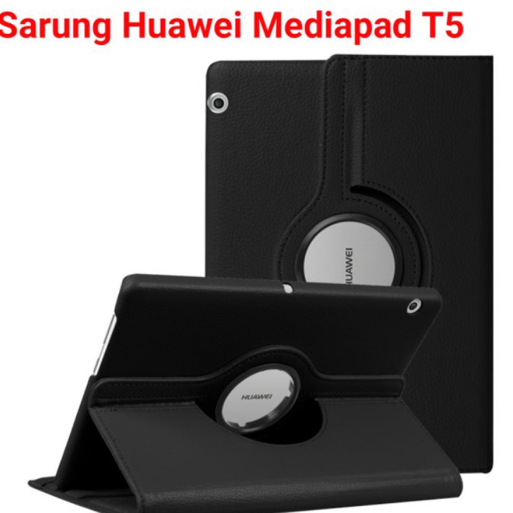 Best Sarung Rotary Huawei Mediapad T5 10.1 8 inchi Leather Case Flip Cover Casing Putar 360 Pelindun