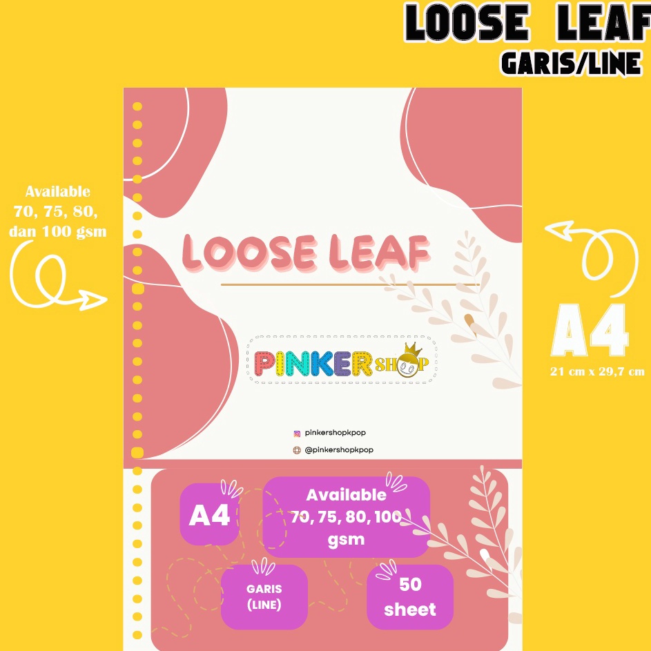 

tmjo -61 A4 Loose leaf HVS - Garis/line ready 100gsm by pinkershop R8K