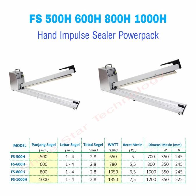 (:(:(:(] Hand Impulse Sealer Series Powerpack FS-500H FS-600H FS-800H FS-1000H
