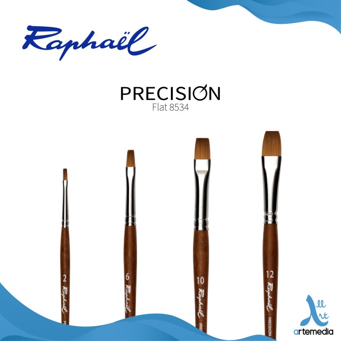 

Kuas Lukis Raphael 8534 Flat Precision Synthetic Brush Short Handle