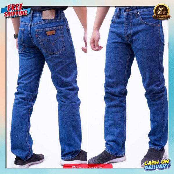 Jins Bawahan Rmaja Cowok Berkualitas Clsna Cwok Bahan Tebal Cwlana Pria Panjang Kekinian Jins Kaki P