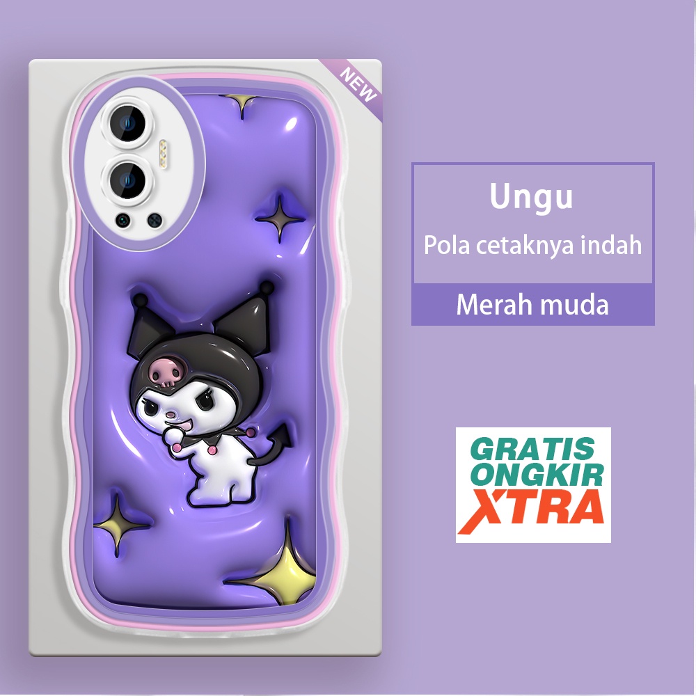 jinsouwe Infinix Hot 8 Pro 9 10 11 12 Play 10 lite 11s NFC 12i Casing Ponsel  Pola ungu Kuromi 3D  w