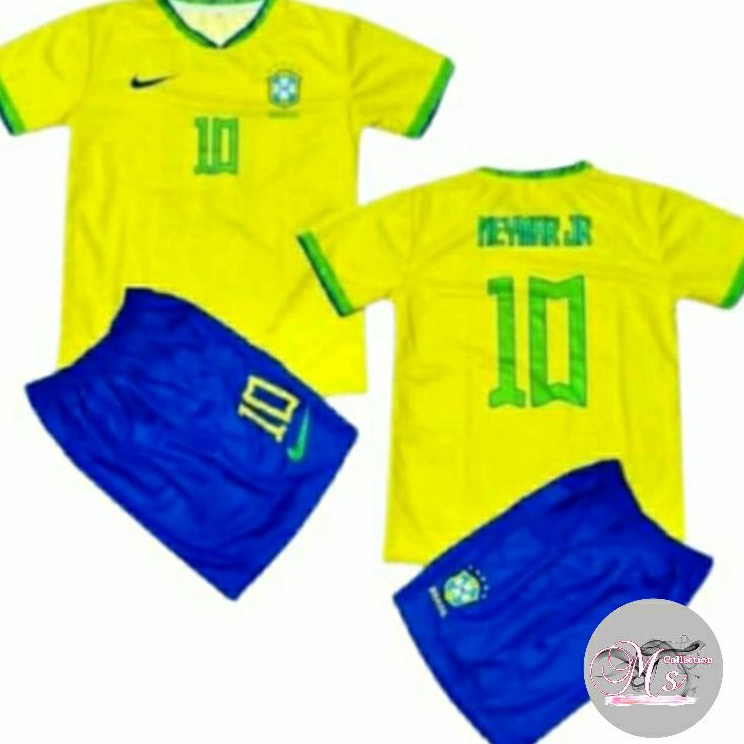 ¢Krv Setelan BAJU BOLA NEYMAR Brazil usia 2-12 tahun TERBARU laki-laki perempuan / BAJU ANAK MURAH /