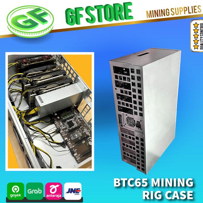Mining Rig Case BTC65 with CPU & PSU - Casing GPU Mining Riserless