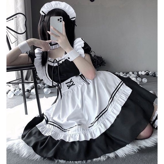 y Lingerie Cosplay Maid Anime Japanese Dress Kostum Pembantu Set