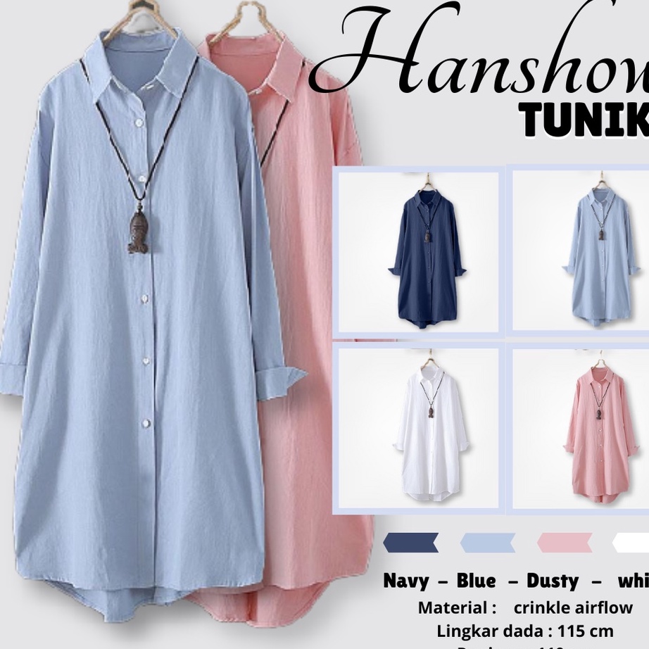 Diskon TUNIK CRINCLE / HANSHOW TUNIK CRINCLE / CRINCLE BLOUSE / BLOUSE KOREA Hot Sale