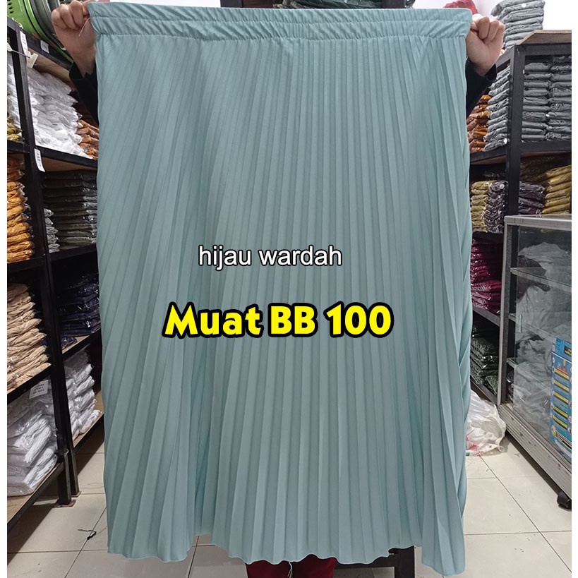 LVDB5201 Stok terbaru  BB 100 kg - Rok plisket premium super jumbo xxl - Rok plisket bumil