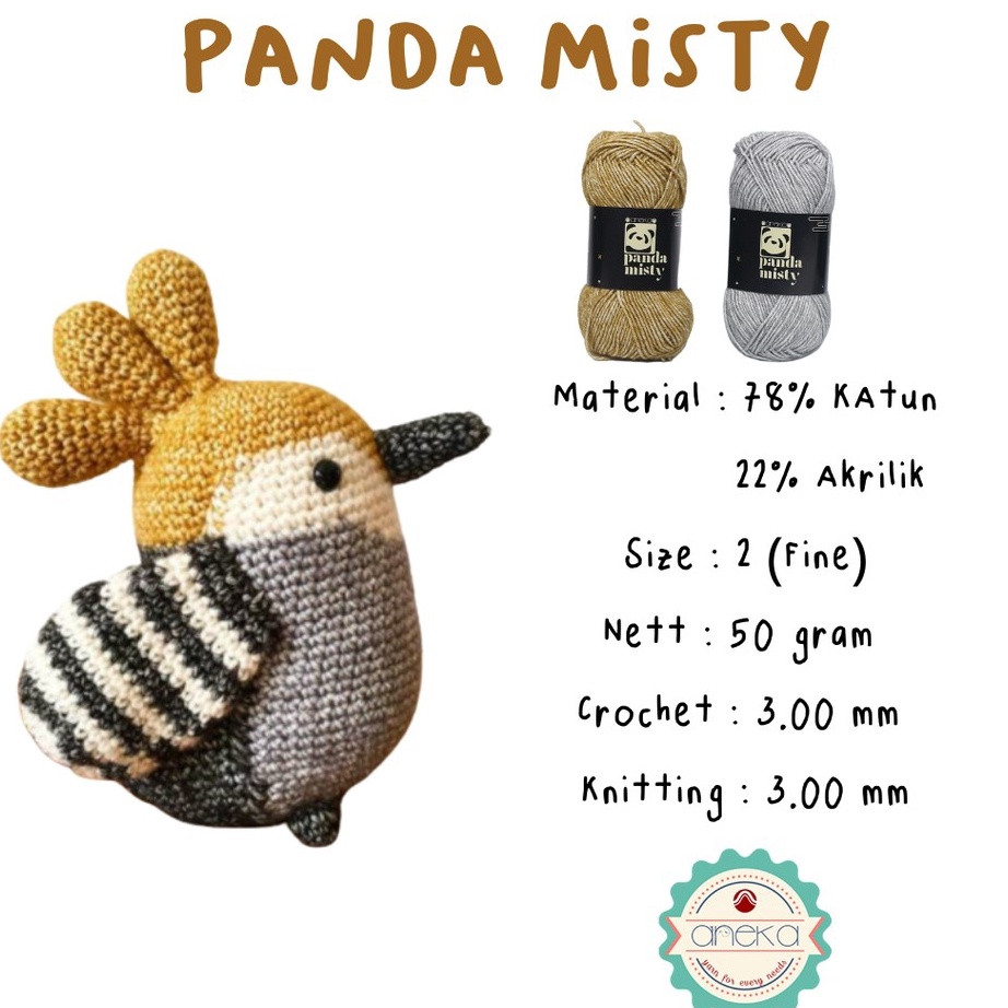 Diskon KATALOG - Benang Rajut Katun Panda Misty / Semprot Wol / Stonewashed Yarn - PART 2 Grosir